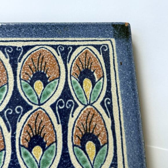 Alfonzo Leoni Faenza Italy Ceramic Pottery Tile Italian 8" x 8" Hand Painted - Picture 5 of 7